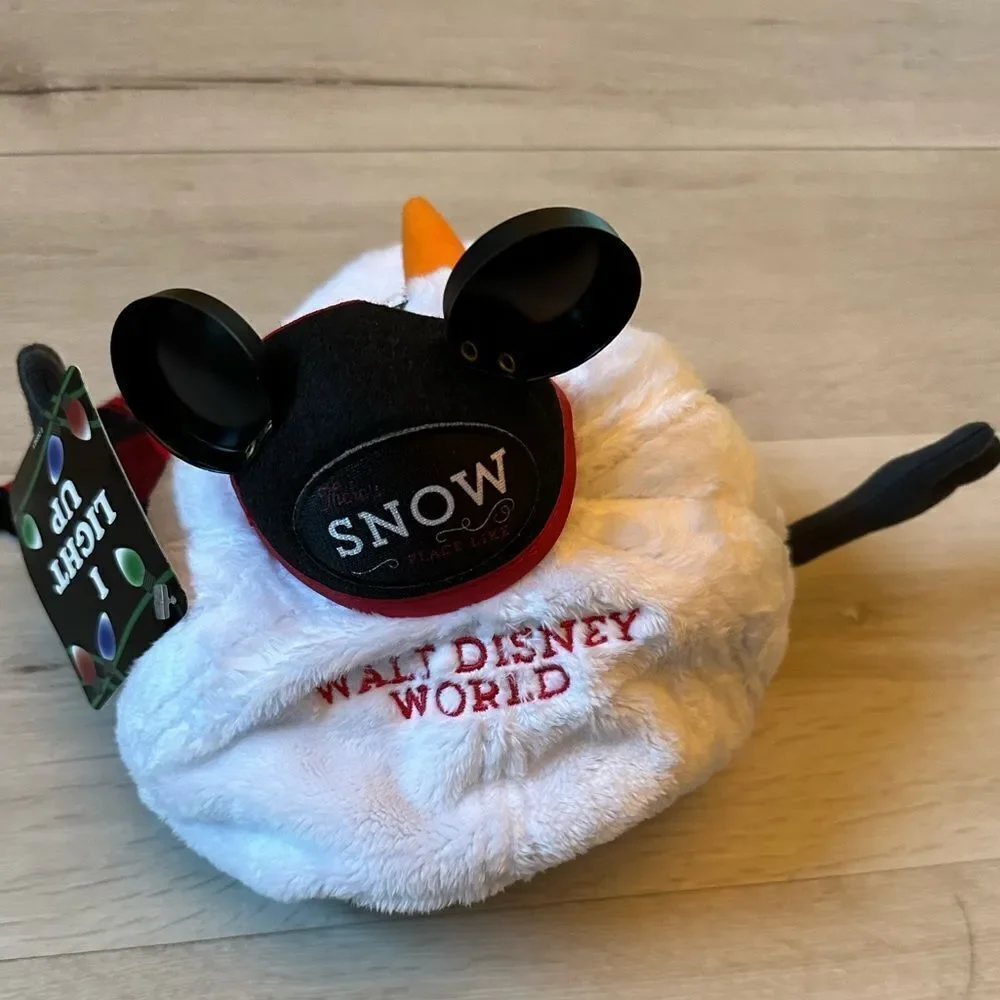 Disney Baseball Cap Hat There's Snow Place Like Home Plush Snowman‎ Light-Up Nwt
